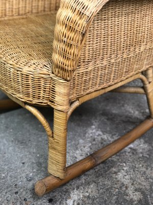 Rattan & Bamboo Rocking Chair, 1980-RWZ-1229166