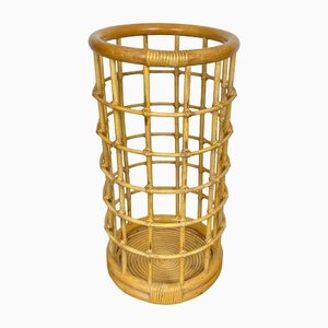 Rattan & Bamboo Umbrella Stand, Italy, 1960s-LYQ-1171624