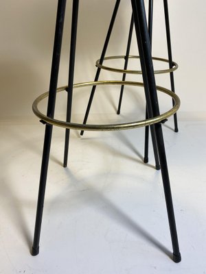 Rattan & Brass Bar Stools by Herta Maria Witzemann for Hugo Müller, 1950s, Set of 2-HKY-1767055