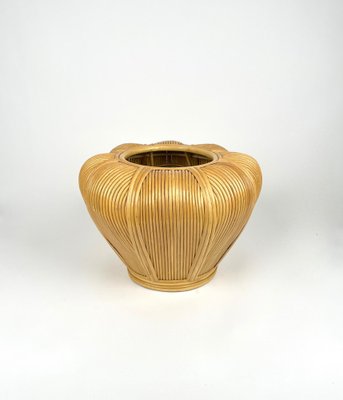 Rattan Cachepot Vase or Plant Holder, Italy, 1970s-LYQ-1258003