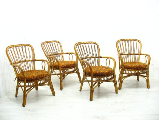 Rattan Chairs, 1970s, Set of 4-WVA-1749102