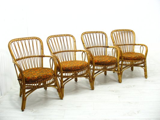 Rattan Chairs, 1970s, Set of 4-WVA-1749102