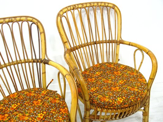 Rattan Chairs, 1970s, Set of 4-WVA-1749102