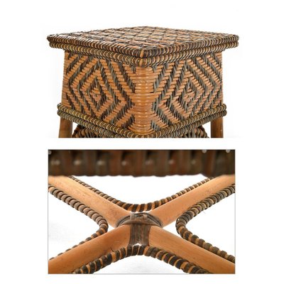 Rattan Chairs and Side Table, Set of 3-NQ-1721219