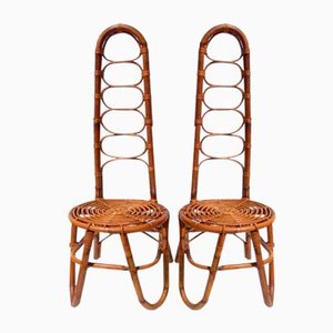 Rattan Chairs in the Style of Dirk van Sliedregt, 1950s, Set of 2-EI-891309