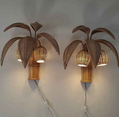 Rattan Coconut Wall Light, 1990s-DSC-1756862