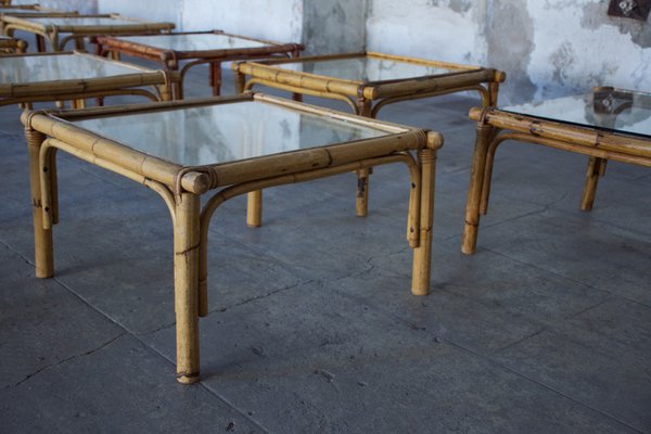 Rattan Coffee Tables, 1950s, Set of 14-LA-1357220