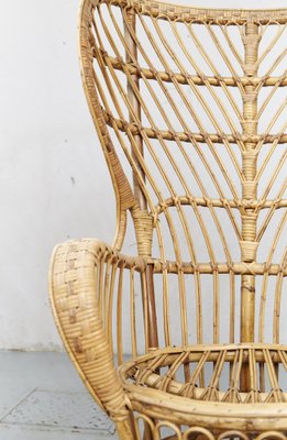 Rattan Conte Biancamano Chair by Gio Ponti, 1950s-XE-1814489