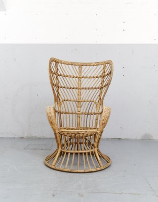 Rattan Conte Biancamano Chair by Gio Ponti, 1950s-XE-1814489