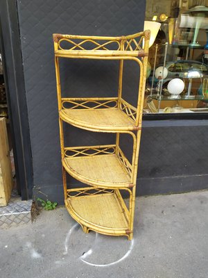 Rattan Corner Shelf, 1960s-EAD-658755