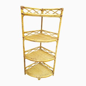 Rattan Corner Shelf, 1960s-EAD-658755