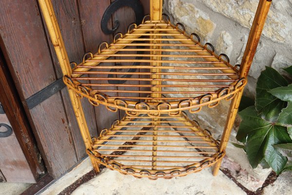 Rattan Corner Shelf by Franco Albini, 1960s-KMQ-2040313