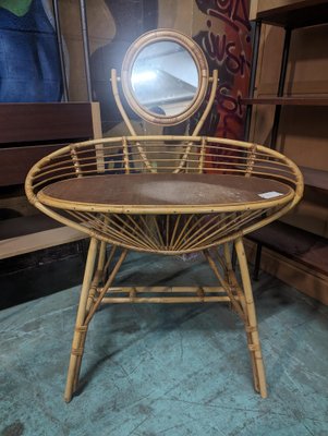 Rattan Dressing Table and Chair, Set of 2-HLV-1819754