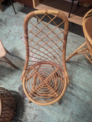 Rattan Dressing Table and Chair, Set of 2-HLV-1819754