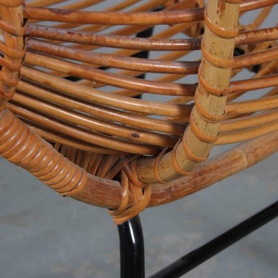 Rattan Easy Chair by Rohé Noordwolde, the Netherlands, 1950s-DV-1371113