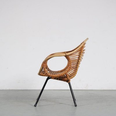 Rattan Easy Chair by Rohé Noordwolde, the Netherlands, 1950s-DV-1371113