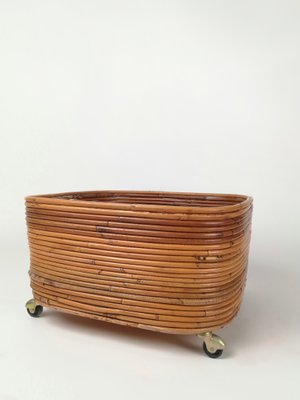 Rattan Flower Stand Plant Holder in the Style of Vivai Del Sud, Italy, 1960s-UIW-1359616