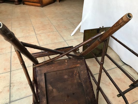 Rattan Furniture Chair & Flower Table, 1940s, Set of 2-WQQ-1144181