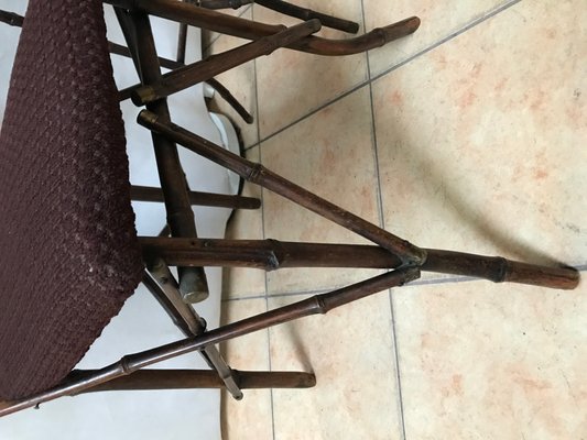 Rattan Furniture Chair & Flower Table, 1940s, Set of 2-WQQ-1144181