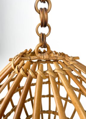 Rattan Globe Pendant Lamp, Italy, 1960s-LYQ-1230678