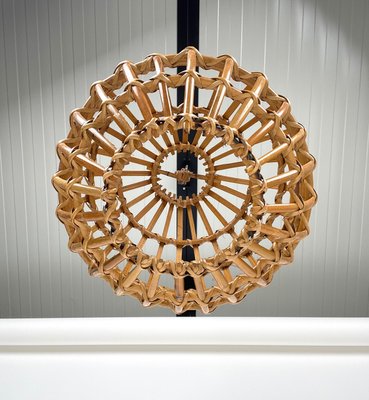 Rattan Globe Pendant Lamp, Italy, 1960s-LYQ-1230678