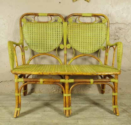 Rattan Living Room Set, 1920s, Set of 4-FWP-2030193