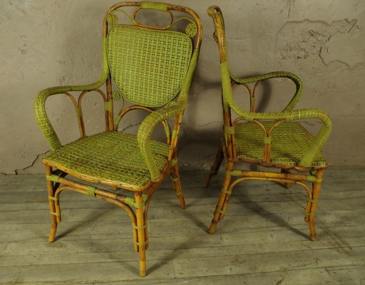 Rattan Living Room Set, 1920s, Set of 4-FWP-2030193