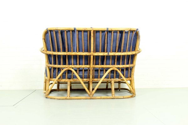 Rattan Living Room Set, 1950s, Set of 3-ZA-843716