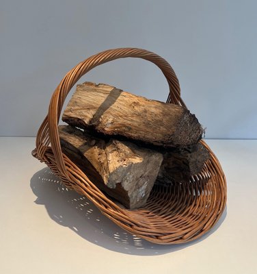 Rattan Log Holder, 1970s-BA-1777324