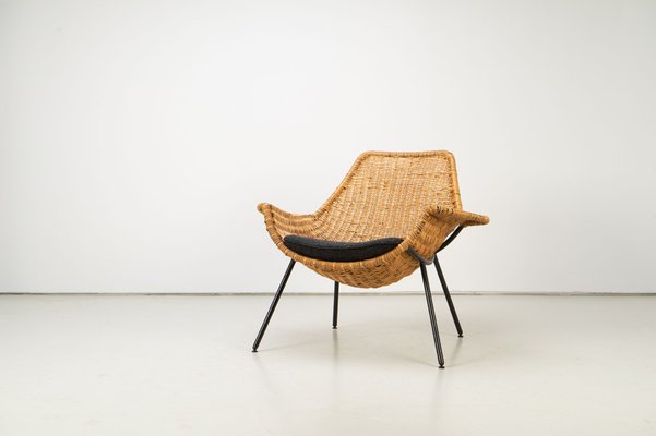 Rattan Lounge Armchair by Giancarlo De Carlo, Italy, 1954-AO-981802