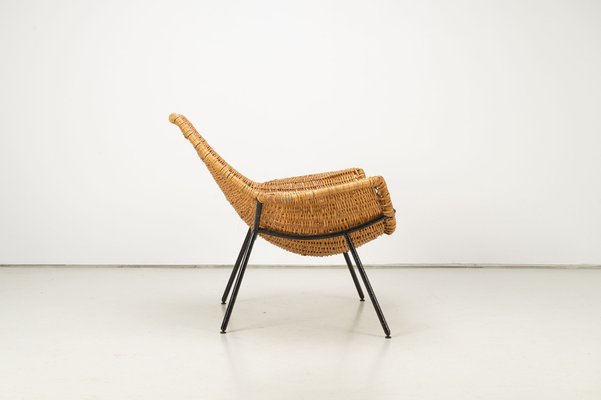 Rattan Lounge Armchair by Giancarlo De Carlo, Italy, 1954-AO-981802