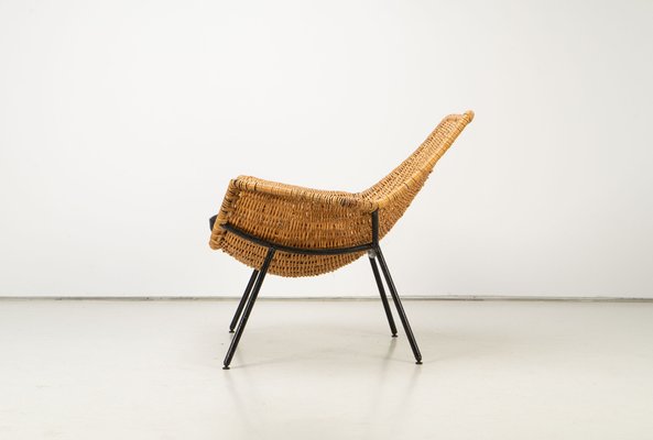 Rattan Lounge Armchair by Giancarlo De Carlo, Italy, 1954-AO-981802