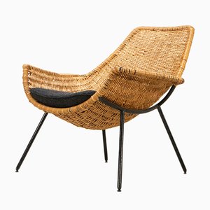 Rattan Lounge Armchair by Giancarlo De Carlo, Italy, 1954-AO-981802