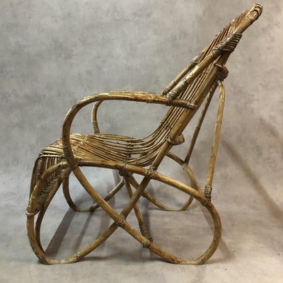 Rattan Lounge Chair, 1950s-SDV-704870