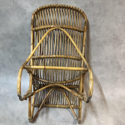 Rattan Lounge Chair, 1950s-SDV-704870