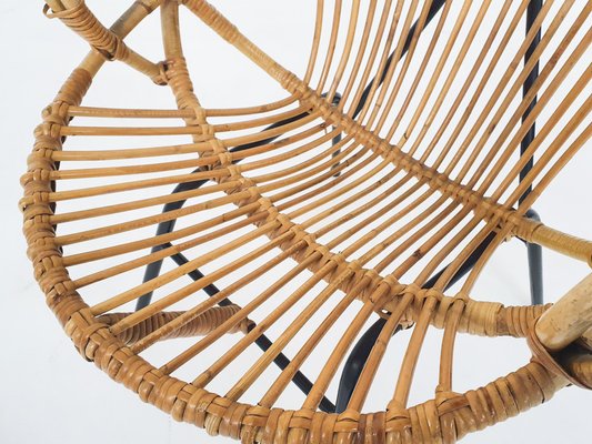 Rattan Lounge Chair by Rohe Noordwolde, The Netherlands 1950s-ZO-874672