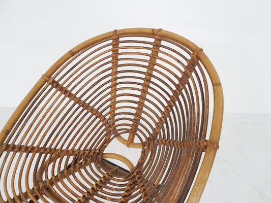 Rattan Lounge Chair from Rohe Noordwolde, 1950s-ZO-830629