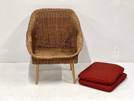 Rattan Lounge Chairs, 1960s, Set of 2-ALG-1757787