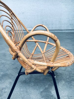 Rattan Lounge Chairs attributed to Rohe Noordwolde, 1960s, Set of 2-RQV-1772779