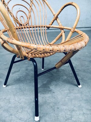 Rattan Lounge Chairs attributed to Rohe Noordwolde, 1960s, Set of 2-RQV-1772779