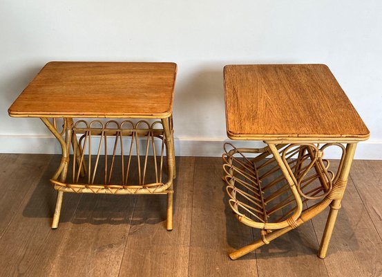 Rattan Magazine Holders, 1950s, Set of 2-BA-1619809