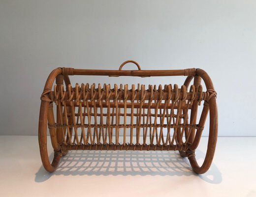 Rattan Magazine Rack, 1950s-BA-1560737