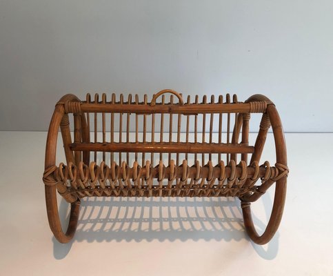 Rattan Magazine Rack, 1950s-BA-1560737