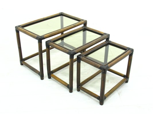 Rattan Nesting Tables, Set of 3-WVA-1774657