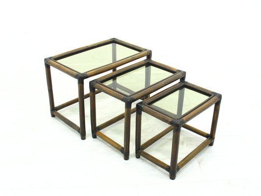 Rattan Nesting Tables, Set of 3-WVA-1774657