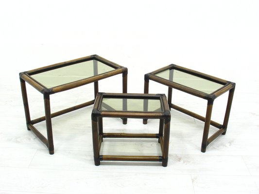 Rattan Nesting Tables, Set of 3-WVA-1774657