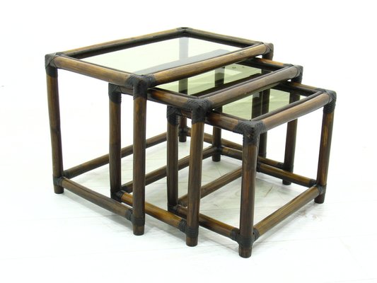 Rattan Nesting Tables, Set of 3-WVA-1774657