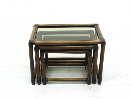 Rattan Nesting Tables, Set of 3-WVA-1774657