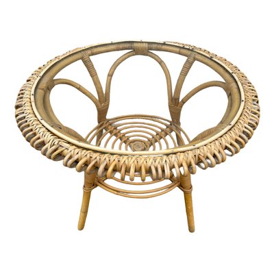 Rattan Round Table 1960s-SDV-955466