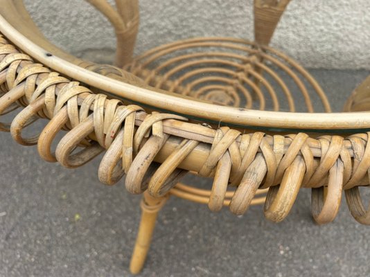 Rattan Round Table 1960s-SDV-955466